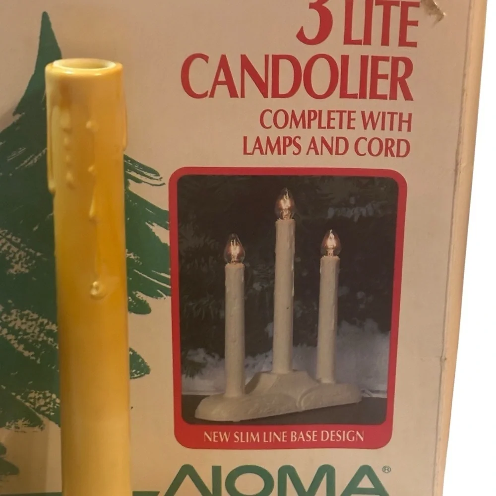 Vintage NOMA 3 Light Candolier Window Electric Plastic Drip Candle  USA W/bulbs